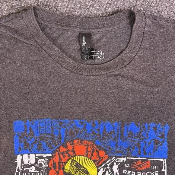 Red Rocks Ampitheater Shirts Adult Large Gray Graphic Concert Tee Colorado Parks - Picture 9 of 16